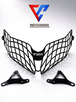 VC MotoDesign 1.5mm Stainless Steel Headlight Grill for Benelli TRK 502 / 502X – Black Powder Coated Protection